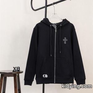 クロムハーツ コピー コピー Chrome hearts コピー パーカー 新作 ブラック 十字刺繍 小ロゴ 快適フルジップ 秋冬注目トレンドkidying26SDmyiy