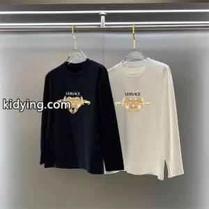 2026秋冬対応 プレミアム ブラック × ホワイト ゴールド双メデューサ 長袖Tシャツ ヴェルサーチ コピーブランド versace コピーブランド コピーkidying26rOjGLv