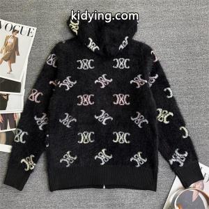 注目！2026秋冬肌触り良好 ブラック ふわふわ ニットパーカー celine コピー セリーヌ コピー コピーkidying26D8H9Du
