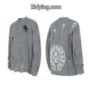 希少モデル グレー ダメージニット トレンド  2026秋冬必須 クロムハーツ スーパーコピー スーパーコピー Chrome hearts スーパーコピー ニットkidying26C8j0Lr