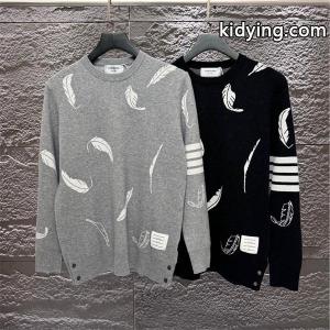 Thom browne コピー コピー 秋冬柔らかな トレンド グレー × ブラック 2 色 フェザー满印 セーター トムブラウン コピーkidying26buWXze