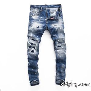 Dsquared2 コピーブランド 激安 クラッシュデニム メンズ ジーンズ ダメージ加工 ヴィンテージ風 ストレッチ スリム カジュアルパンツkidying26bCCmyy