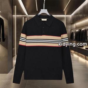 黒色スタイリッシュ burberry ブランド コピー  秋冬注目 バーバリー ブランド コピー コピー ポロニット 格子柄アクセントkidying26TfWrqy