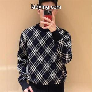 burberry コピーブランド 紺色格子柄デザイン 秋冬大人気定番 バーバリー コピーブランド 偽物 クルーネックニット スーパーコピークオリティkidying26X9rKvu