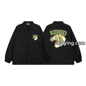 ケンゾー ブラック タイガー柄 × KENZOロゴ ジャケット コピー 2026秋冬コーデ ダイナミックな トレンドkidying264Pru8r