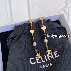 セリーヌ コピー celine コピー スーパーコピー 繊細で上品な光沢を纏う ハート＆パール ゴールドロング ピアスkidying26Tr0T1f