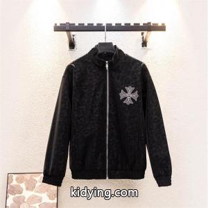 暖冬新作 ブラック クロス刺繍デザイン Chrome hearts コピー クロムハーツ コピー スーパーコピー ジャケット 裏起毛kidying26OH1jmy