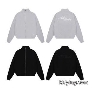 ストゥディオズ ライトグレー × ブラック プリント ジップジャケット Acne Studios コピー 秋冬シンプル 定番kidying26WXbq8b