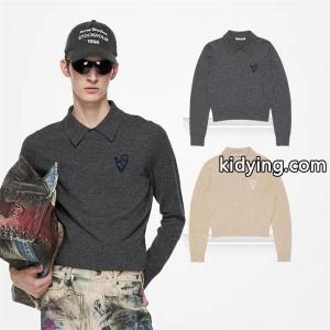 ダークグレー × ベージュ POLO セーター ストゥディオズ Acne Studios 偽物 秋冬洗練された 注目kidying26D051Hv
