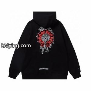 CHROME hearts コピー コピー ジップパーカー 都会的 鮮烈 レッドホースシュー ブラック クロムハーツ コピーkidying269DymmC