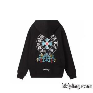 CHROME hearts コピーブランド コピー パーカー 新作 可愛い カラフル フラワーロゴ ブラック クロムハーツ コピーブランドkidying26j8HTbq