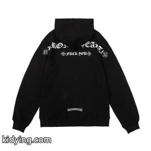 クロムハーツ コピーブランド スーパーコピー ジップパーカー 高雅 シンプル ゴシックロゴ ブラック CHROME hearts コピーブランドkidying26GH1jeq