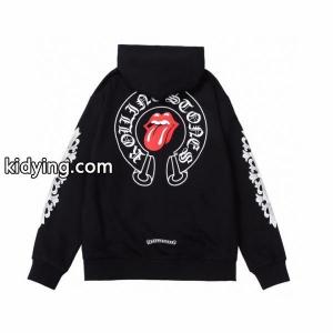 クロムハーツ ブランド コピー 偽物 ジップパーカー 遊び心 躍動感 レッドリップデザイン ブラック CHROME hearts ブランド コピーkidying26bW1HXj