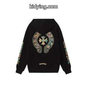 クロムハーツ スーパーコピー コピー ジップパーカー 魅力的 カラフル クロス スリーブデザイン ブラック CHROME hearts スーパーコピーkidying26qyK1zC