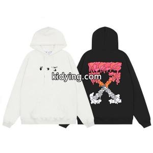 ファッションなオフホワイト スーパーコピーパーカーコピー OFF-white スーパーコピー ジップパーカーオレンジプリントkidying269fOTTf