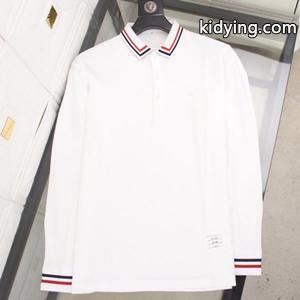 安定感のある生地感 THOM browne コピーメンズコピー 長袖ポロシャツ 2色展開 プレッピー風 気軽に着られるkidying26H9ruuC