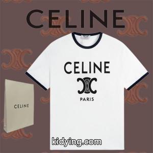 王道の半袖celine コピーセリーヌ コピーコピー tシャツ 2色展開 男女で着られる お洒落上級者に欠けない一品kidying26uaemWv