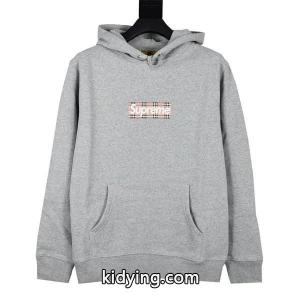 supreme ブランド コピー 22ss Week3 x burberry ブランド コピー BOX LOGO HOODED Sweatshirt シュプリーム ブランド コピー パーカー マリファナの葉 ジャージ ファッションkidying26Hja0re
