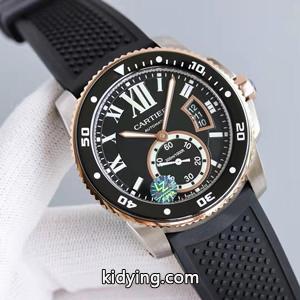 華奢な腕元を演出 CALIBRE DE cartier コピー カルティエ コピーウォッチ偽物 高品質 円形のダイアル42mm メンズ夜光時計kidying26a4XvWv