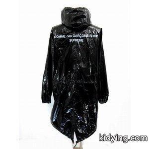 シュプリーム コピー supreme コピー COMME des GARCONS SHIRT コムデギャルソンシャツ フィッシュテールパーカー コート 黒 ブラック 17SS △ メンズkidying26a0Daea