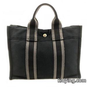 hermes コピーブランド エルメス コピーブランド　トートバッグ　ハンドバッグ　フールトゥ　TPM　ブラック　グレー  美品　キャンバス　hermes コピーブランド　小さい　定番　バッグkidying26HD0Dyq