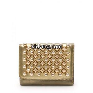 クリスチャン ルブタン Christian louboutin ブランド コピー Macaron Mini Wallet マカロン 三つ折り財布 レザー ゴールド スタッズ 3165042 レディース 通販 ショッピングkidying269vWrOf