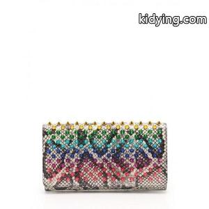 クリスチャン ルブタン Christian louboutin コピーブランド マカロン 長財布 パイソン柄 レザー アイボリー 黒 マルチカラー スパイクスタッズ レディース 通販kidying26HPf8ji