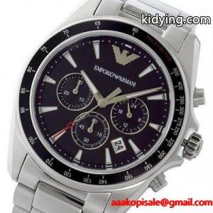 エンポリオ アルマーニ コピー EMPORIO armani コピー クロノ クオーツ メンズ 腕時計 AR6098 ブラック 通販kidying26jaKTHD