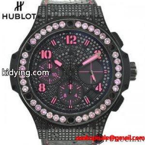 【hublot コピー/ウブロ コピー】BIG BANG　ブラックフローピンク　ピンクサファイア×ブラックダイヤ 当店人気のおすすめ最新品kidying26riq8ju