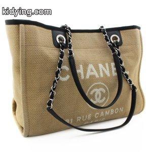 chanel コピーブランド  チェーン ショルダーバッグ ドーヴィル トートバッグ レディース キャンバス レザー ベージュ ブラックkidying26S9ruyC