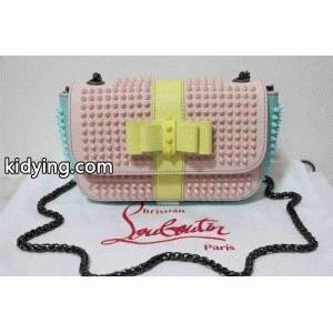 Christian louboutin ブランド コピークリスチャンルブタン ブランド コピー人気コピー　ショルダー掛けバッグ　レディース斜め掛けバッグ　レザー　スパイク　ピンクｘイエローｘブルーkidying265vCKvu