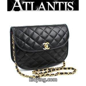 美品  マトラッセ チェーンショルダー バッグ ラム 黒 パリ本店モデル :042291:atlantis - 通販ショッピングkidying26jKTnOb