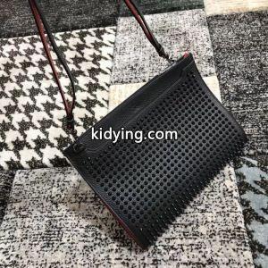 2026最新入荷ルブタンショルダーバッグコピーChristian louboutin スーパーコピースパイク本革レディースブラックバッグkidying268nay0n