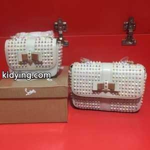 HOT低価ルブタンバッグコピースパイクスショルダーバッグリボン付き Christian louboutin スーパーコピーレディースバッグkidying261DKzSj