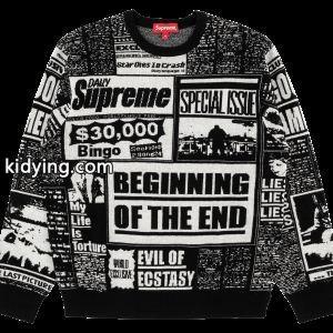 supreme スーパーコピー 18FW Newsprint Sweaterシュプリーム スーパーコピー supreme スーパーコピー プルオーバー 2色可選 圧倒的人気新着_ジャケット パーカー セーター コート_メンズファッション_スーパーコピーブランド激安通販 専門店kidying26qq0LDm