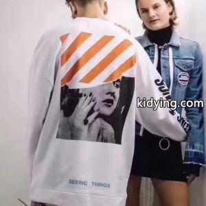 HOT人気セールOFF white コピー オフホワイト コピーＴシャツロングＴスウェットパーカートレーナープリント長袖kidying26ieGf4b