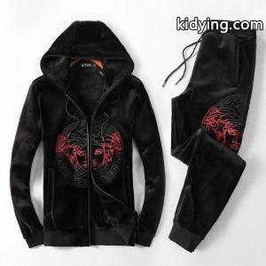 ヴェルサーチ コピー スーパー コピー爆買い品質保証紳士服やわらかめ暖かい快適感パーカーブラックロックストリート男性用kidying26151bqC