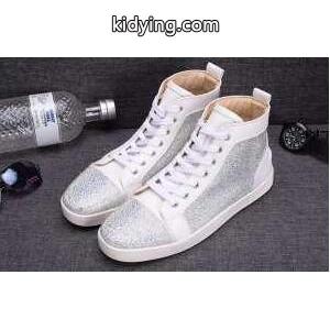 大人気ルブタンスニーカーコピールイスフラットスパイクスハイカットスニーカーシルバーlouboutin スーパーコピー LOUISkidying26K59vyu