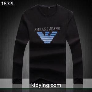 アルマーニ コピー コピーブランドプリントロゴ付きtシャツ人気定番大人気メンズ長袖コットン大人カジュアルソフト清潔感tシャツkidying26aSH19z