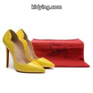 綺麗　ルブタン　イエロー　パテント　レザー　パンプス　ウェイビー　12CM　yellow Patent Leather Wavy pointed_クリスチャンルブタン ブランド コピー CHRISTIAN louboutin ブランド コピー_ブランド コピー 激安(日本最大級)kidying26WPT9ra