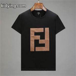 フェンディ コピーブランド コピーfendi コピーブランド驚きの破格値本物保証男性用半袖綿tシャツコンフォート暑い夏定番プリントブラックホワイトkidying26ziWrai