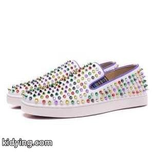 クリスチャンルブタン スーパーコピーローラーボートフラットカラフルスパイクススリッポンスニーカーCHRISTIAN louboutin スーパーコピーkidying26KjKzGv