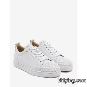 クリスチャン ルブタン Christian louboutin ブランド コピー メンズ スニーカー シューズ・靴 Louis Junior Spikes Flat Leather Trainers White :cb2-fff98d6e46:フェルマート fermart シューズ - 通販ショッピングkidying26vuCWXj