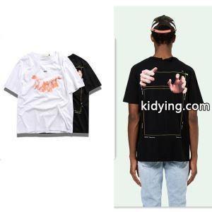 お買い得限定セールOff white コピーオフホワイト コピーHANDS Tシャツメンズクルーネック半袖トップスブラックkidying26iqaqKv