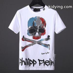 耐久性に優れた重量感のPHILIPP PLEINフィリッププレイン激安のメンズクルーネック半袖Tシャツ激安トップスkidying26faeyOn