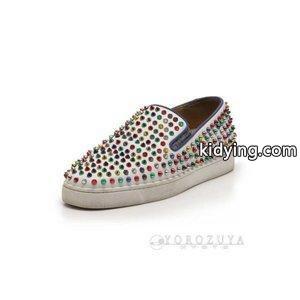 Christian louboutin コピーブランド クリスチャン・ルブタン スリッポン レザー ホワイト スタッズ(マルチカラー) メンズ 【中古】 :91024015:京都よろず屋 Yahoo!店 - 通販ショッピングkidying26nWPDSn