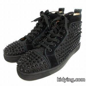 クリスチャンルブタン ブランド コピー Christian louboutin ブランド コピー スニーカー ハイカット ルイスフラット スパイク スタッズ スエード グリッター 靴 42 黒 ☆AA& :177-901808010078:ブランド古着販売のベクトル - 通販ショッピングkidying265fqKry
