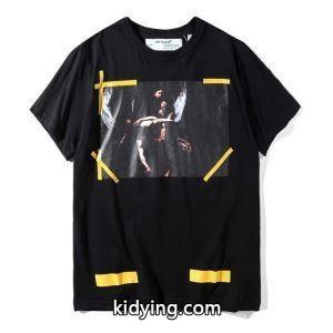 HOT人気セールOff-white コピーオフホワイト コピー激安　男女兼用Ｔシャツ　半袖シャツ　プリント　ブラックkidying26q0z49f