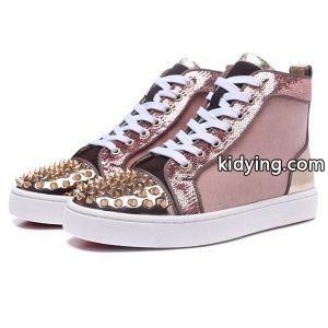 無敵アイテムChristian louboutin コピールブタンコピーLOU SPIKES WOMAN FLATレディーススニーカーハイカットシューズkidying26eiaS5f