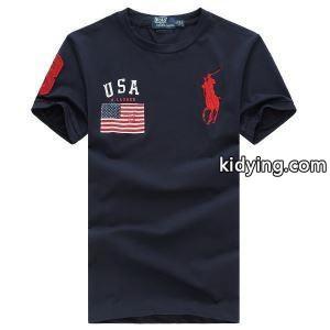 日本限定素材のPolo Ralph LaurenポロラルフローレンBig Pony Cotton Jersey T-Shirt (323690087)のメンズクルーネック半袖Tシャツkidying26T911Dq